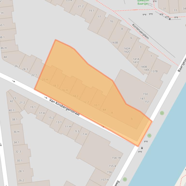 Kaart van postcodegebied 1057PP.