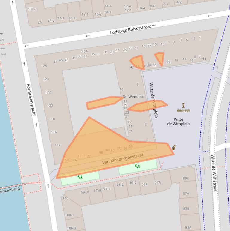 Kaart van postcodegebied 1057PT.