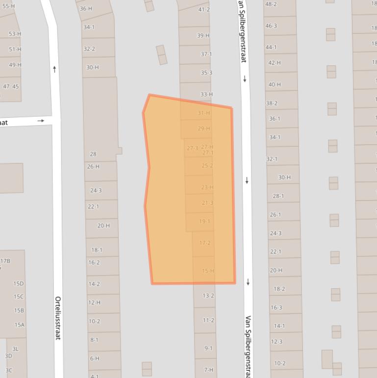 Kaart van postcodegebied 1057PW.