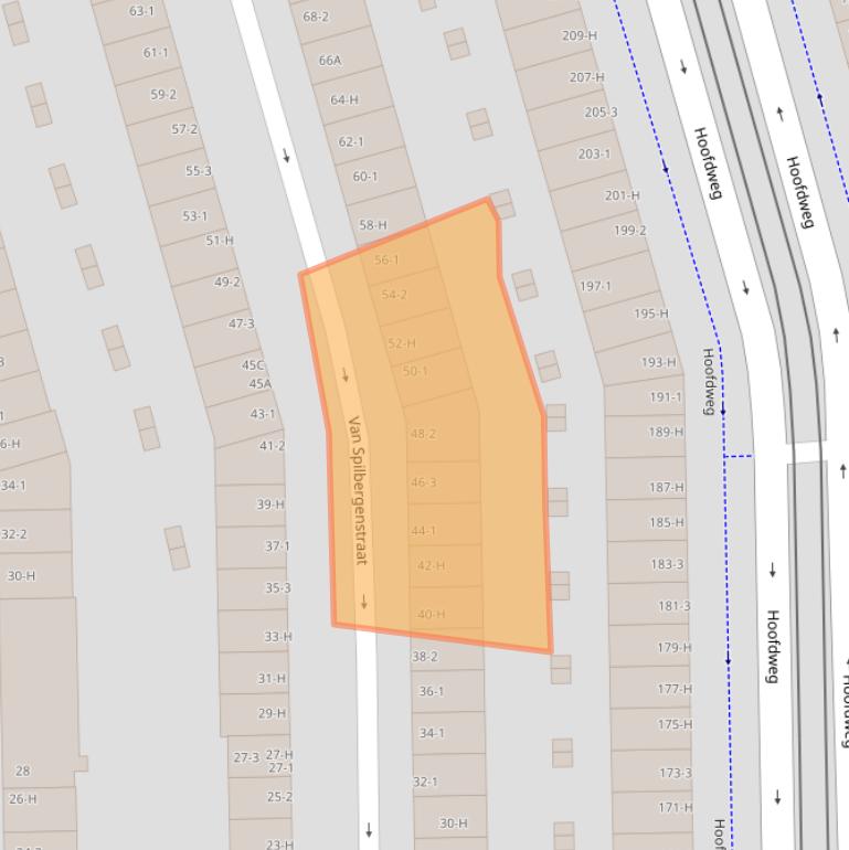 Kaart van postcodegebied 1057RJ.