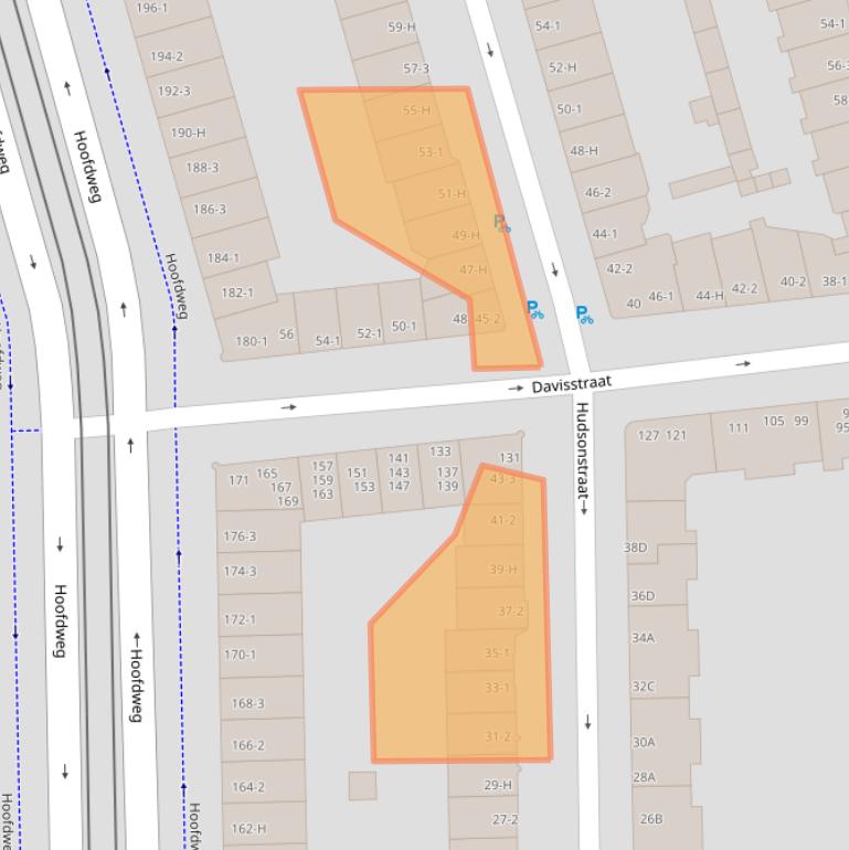 Kaart van postcodegebied 1057RX.