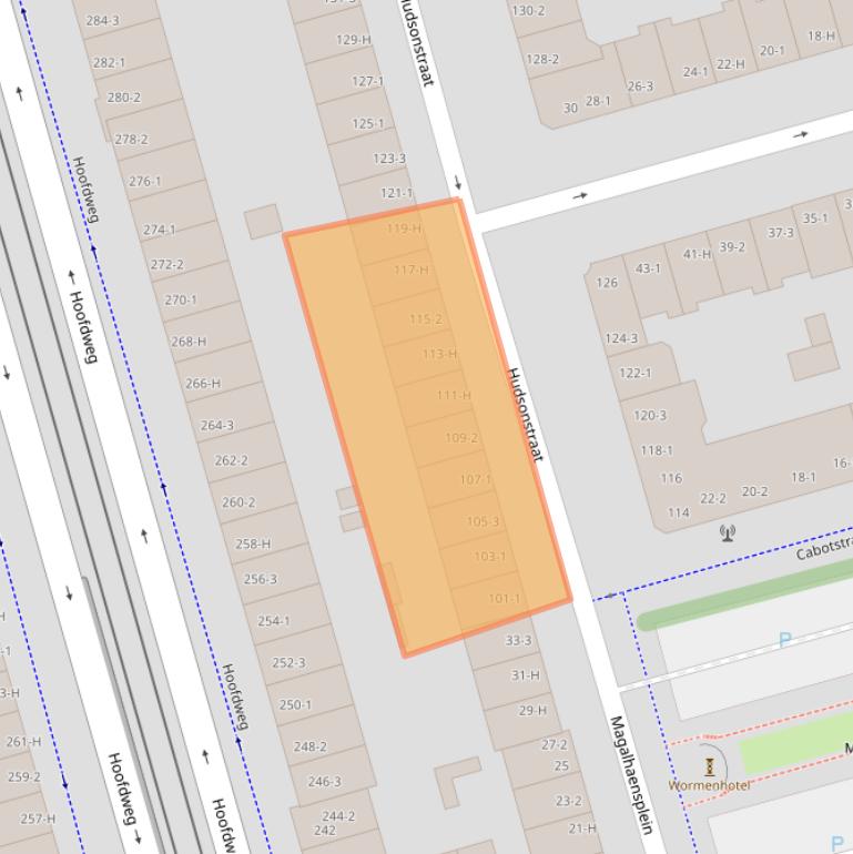 Kaart van postcodegebied 1057SC.