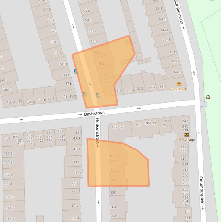 Kaart van postcodegebied 1057SM.