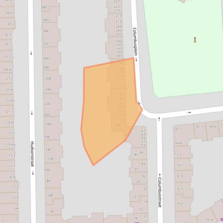 Kaart van postcodegebied 1057TW.