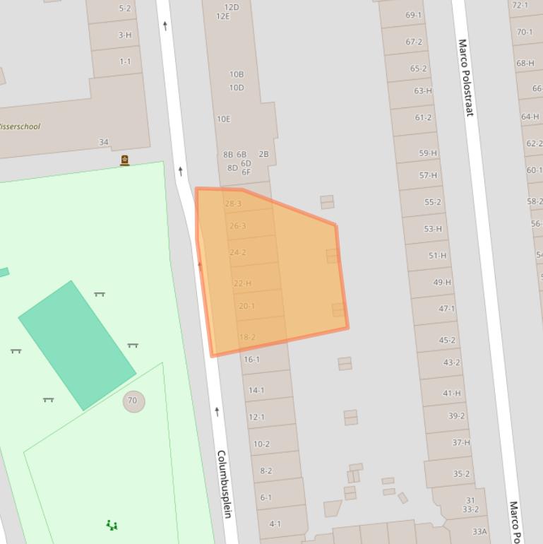 Kaart van postcodegebied 1057VA.