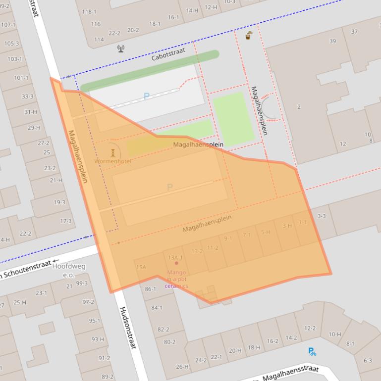 Kaart van postcodegebied 1057VD.