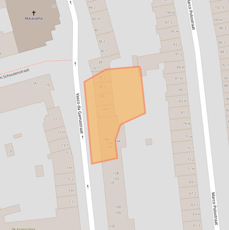 Kaart van postcodegebied 1057VL.