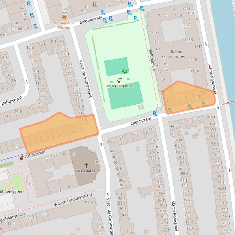 Kaart van postcodegebied 1057VR.