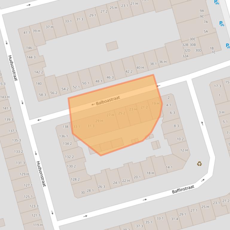 Kaart van postcodegebied 1057VT.