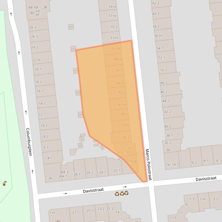 Kaart van postcodegebied 1057WD.