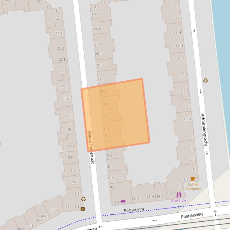 Kaart van postcodegebied 1057WN.