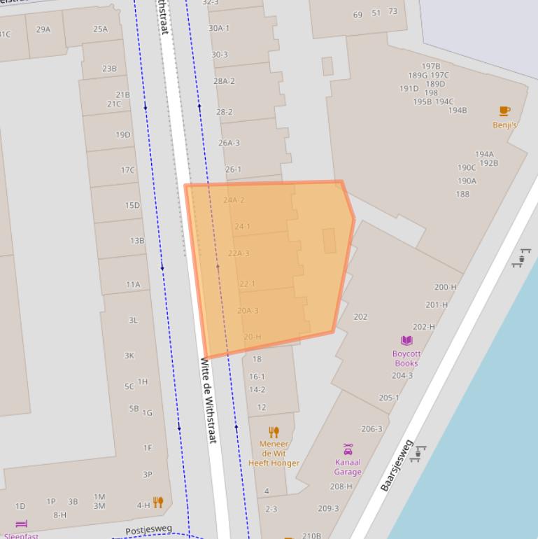 Kaart van postcodegebied 1057XW.