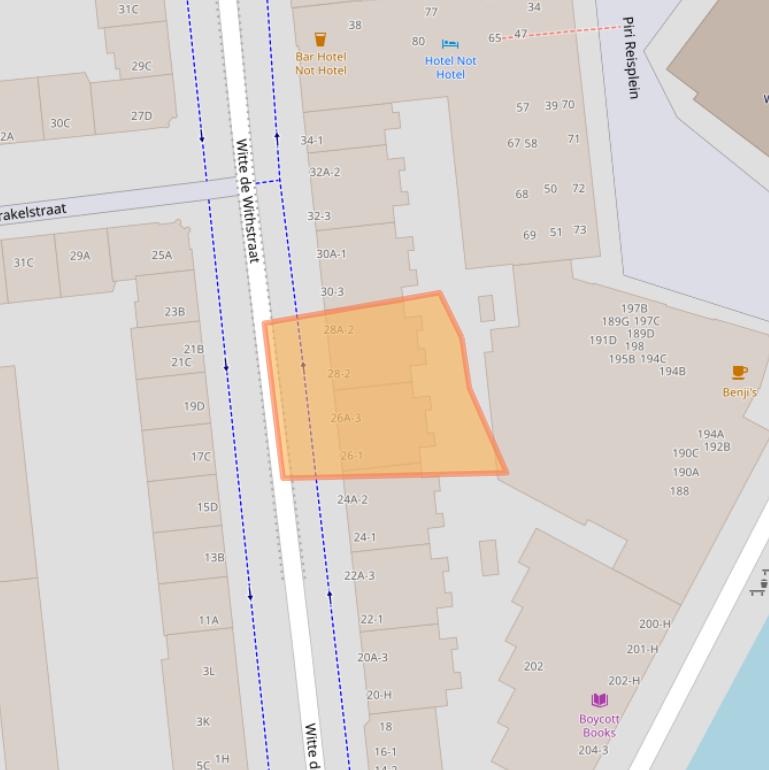 Kaart van postcodegebied 1057XX.