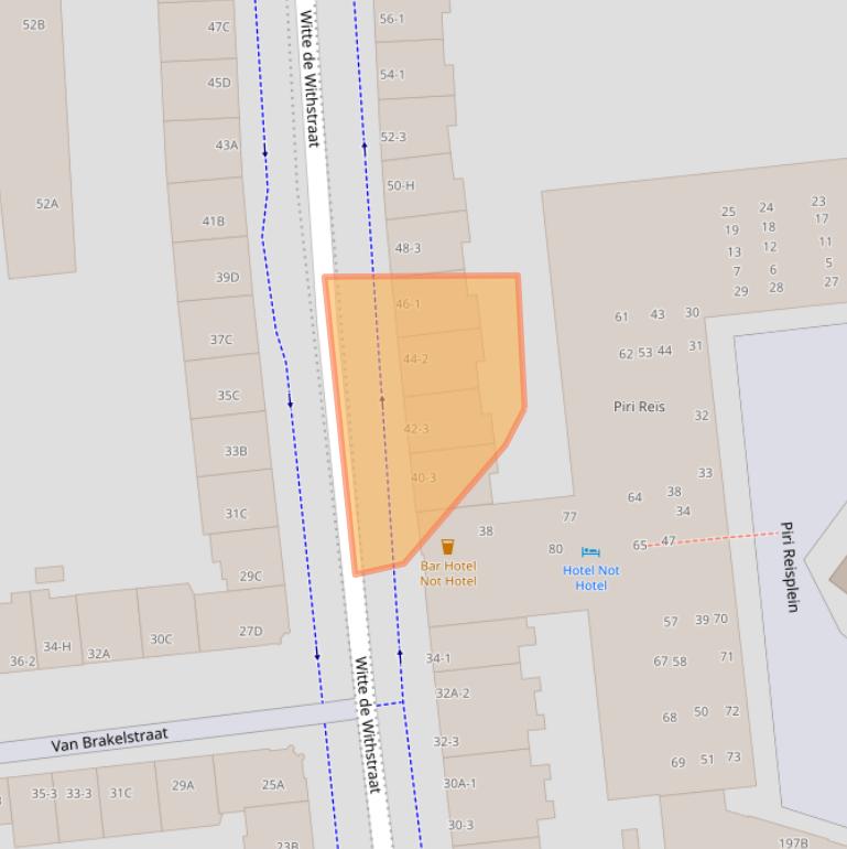 Kaart van postcodegebied 1057ZA.