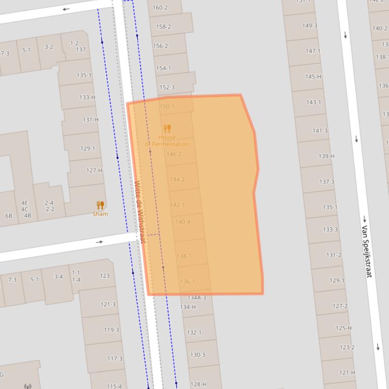 Kaart van postcodegebied 1057ZJ.