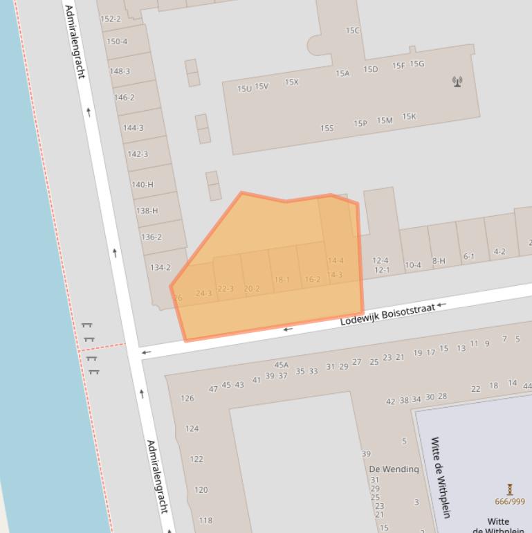 Kaart van postcodegebied 1057ZP.