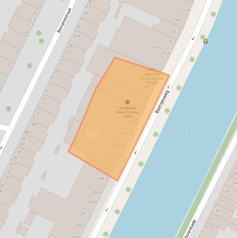 Kaart van postcodegebied 1058AE.