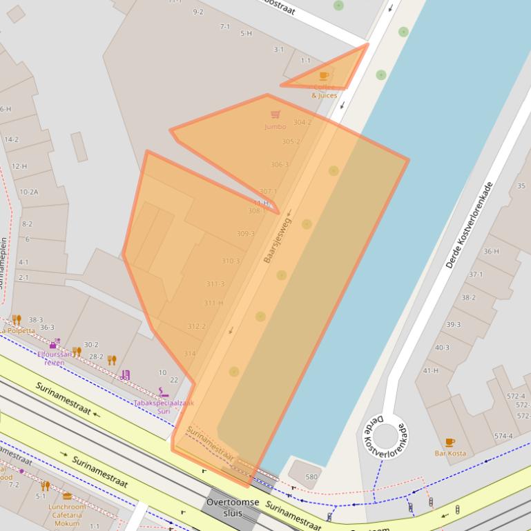 Kaart van postcodegebied 1058AH.