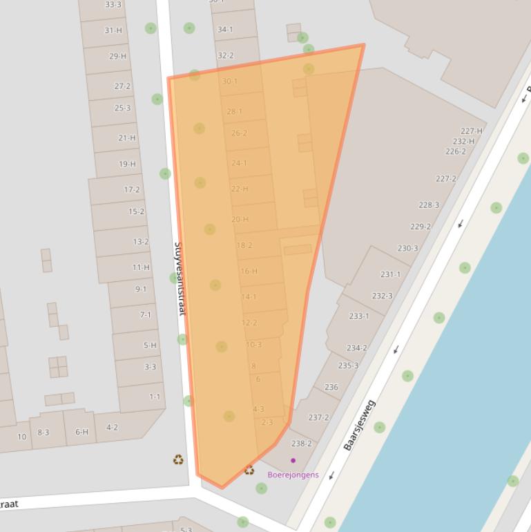 Kaart van postcodegebied 1058AL.