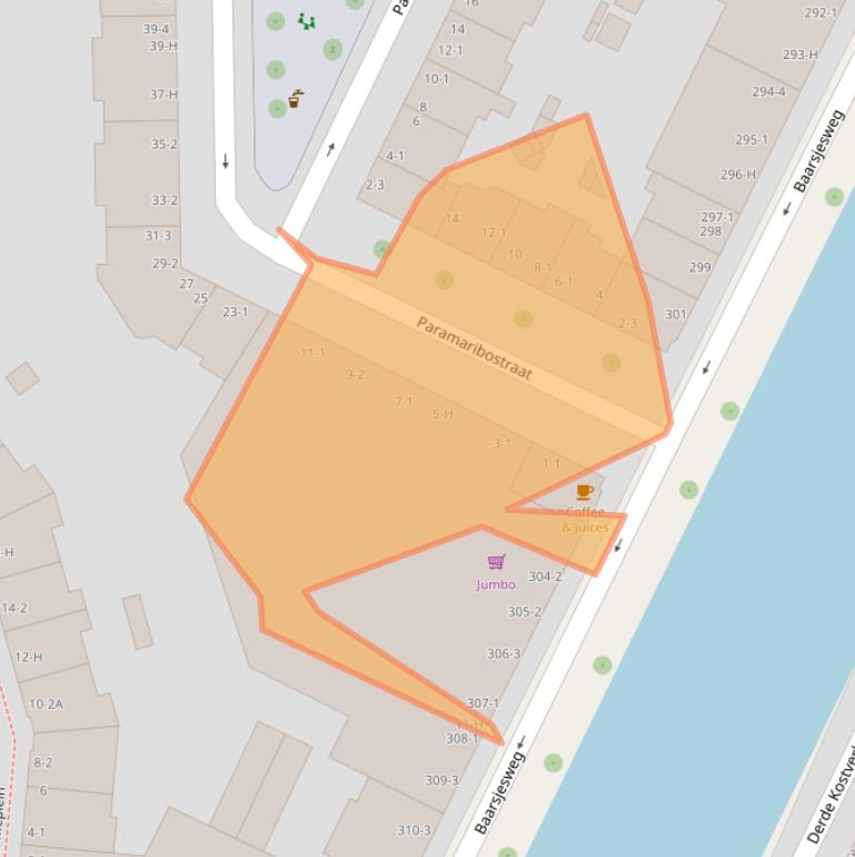 Kaart van postcodegebied 1058AN.