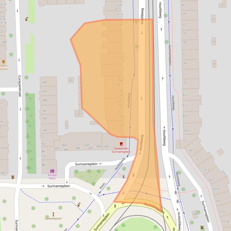 Kaart van postcodegebied 1058AV.