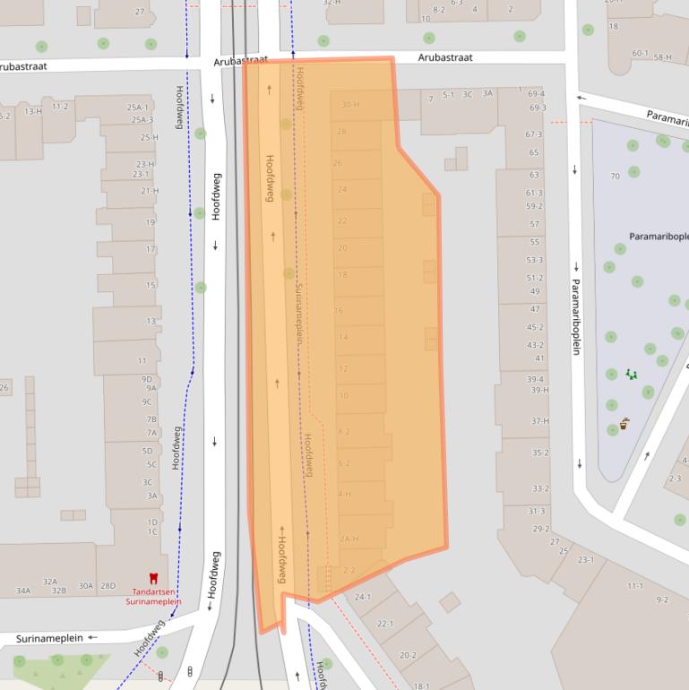 Kaart van postcodegebied 1058BC.