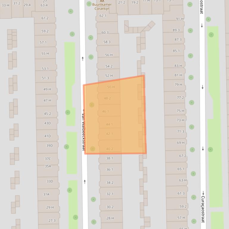 Kaart van postcodegebied 1058CT.