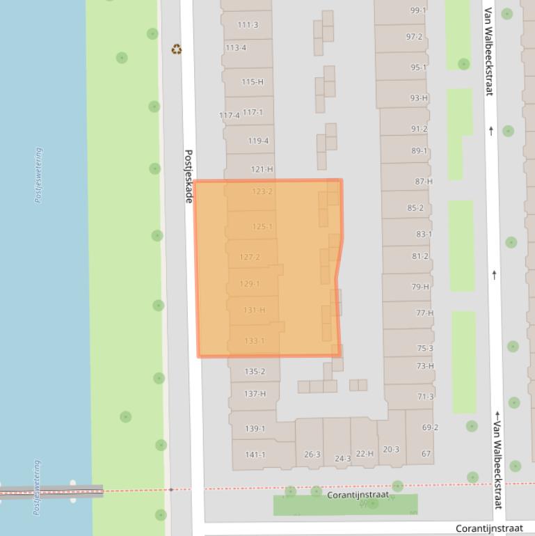 Kaart van postcodegebied 1058DM.