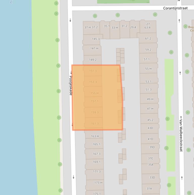 Kaart van postcodegebied 1058DP.