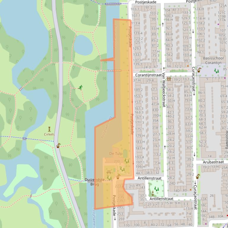 Kaart van postcodegebied 1058DW.