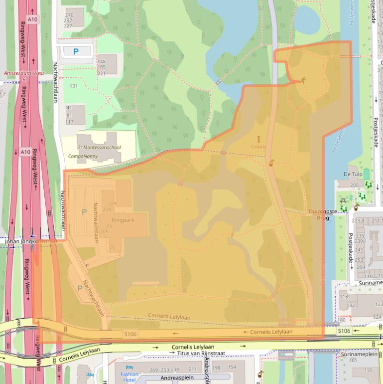 Kaart van postcodegebied 1058EA.