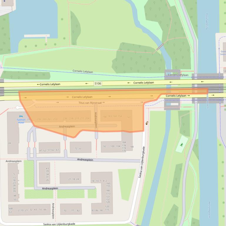 Kaart van postcodegebied 1058GB.