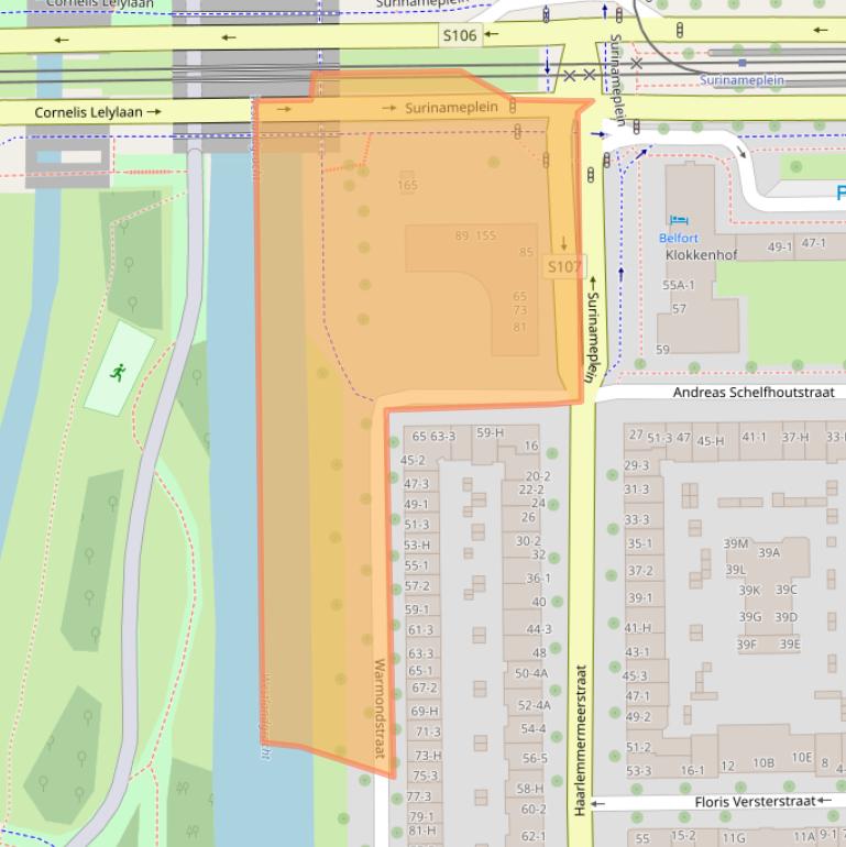 Kaart van postcodegebied 1058GH.