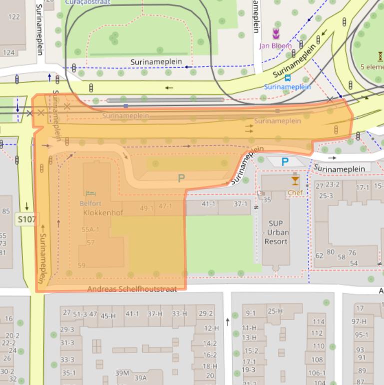 Kaart van postcodegebied 1058GN.