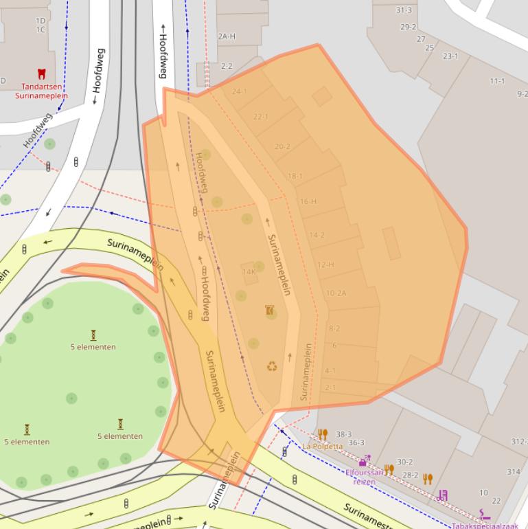 Kaart van postcodegebied 1058GP.