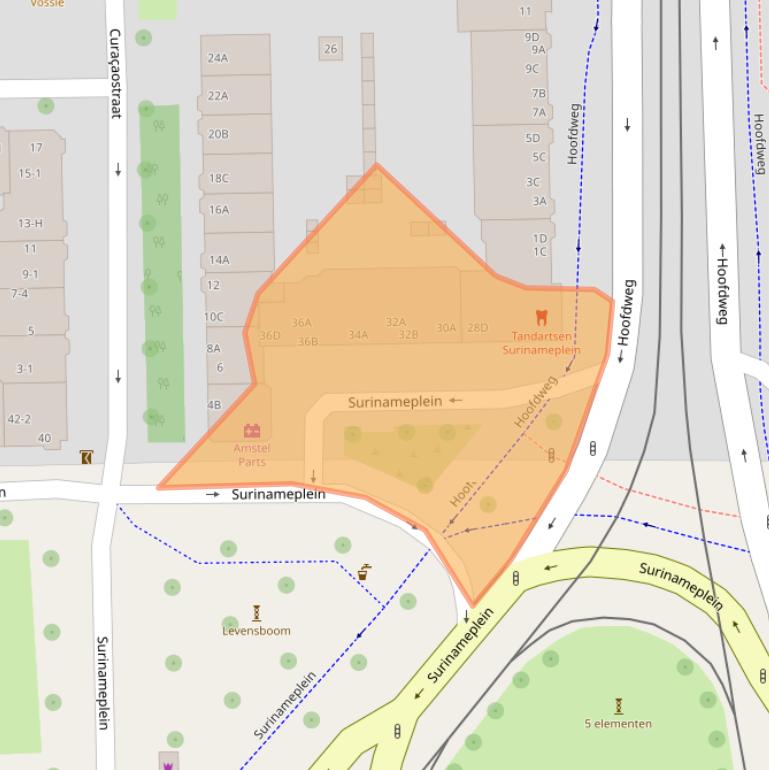 Kaart van postcodegebied 1058GR.