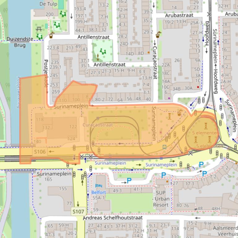 Kaart van postcodegebied 1058GV.