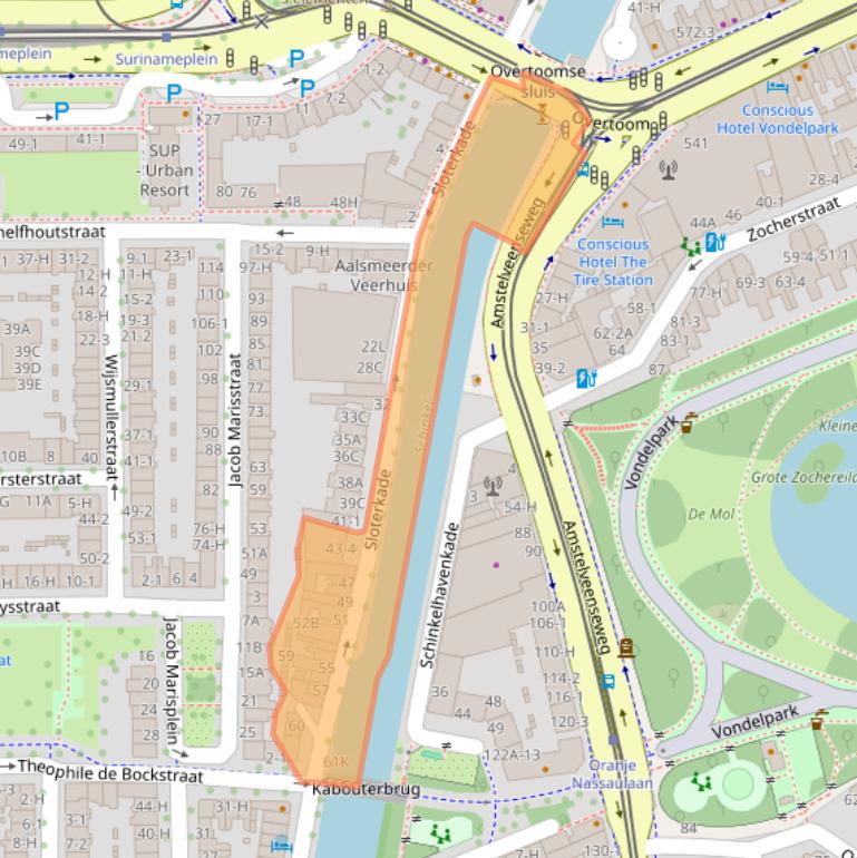 Kaart van postcodegebied 1058HG.