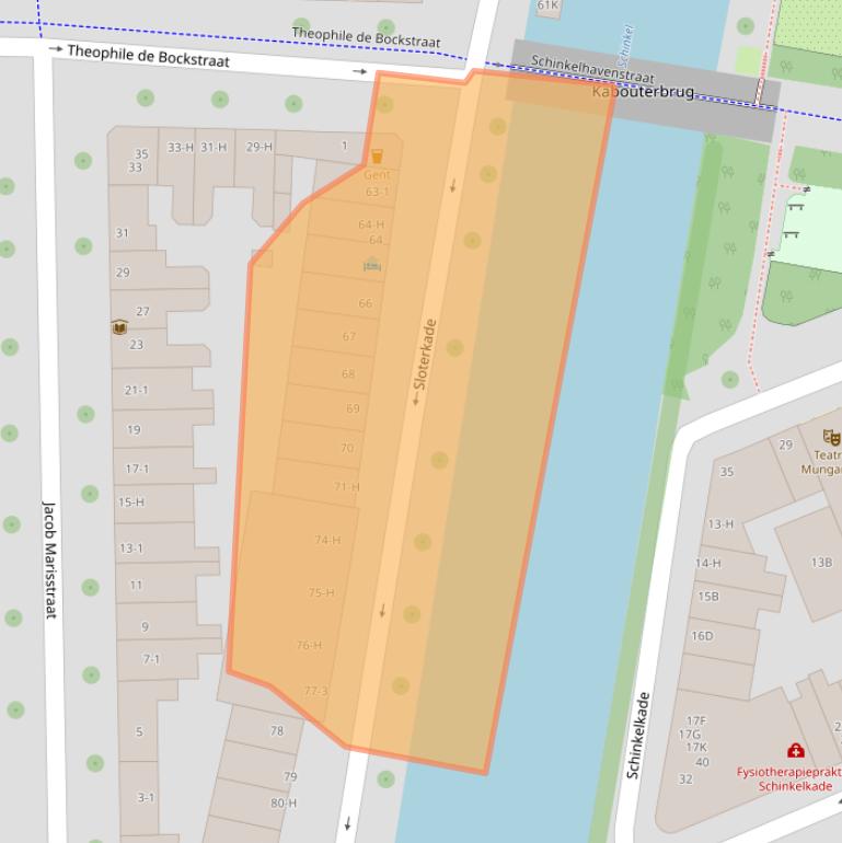 Kaart van postcodegebied 1058HH.