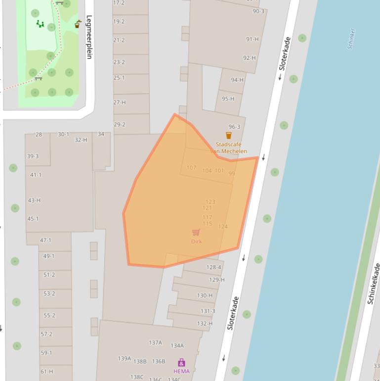 Kaart van postcodegebied 1058HL.