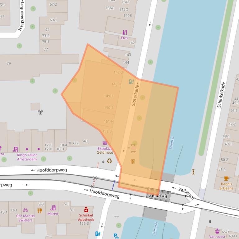 Kaart van postcodegebied 1058HN.