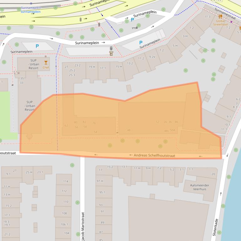 Kaart van postcodegebied 1058HV.