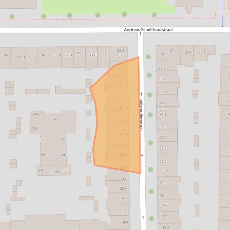 Kaart van postcodegebied 1058JJ.