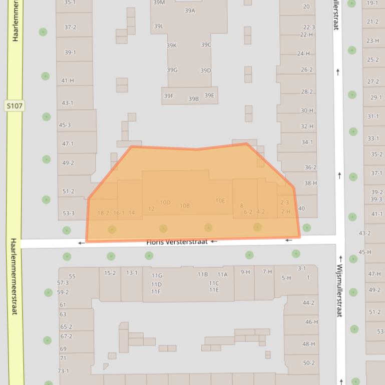 Kaart van postcodegebied 1058JM.