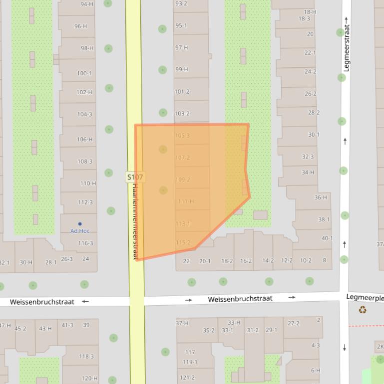 Kaart van postcodegebied 1058JV.
