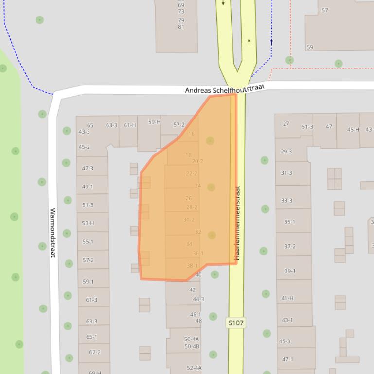 Kaart van postcodegebied 1058KA.
