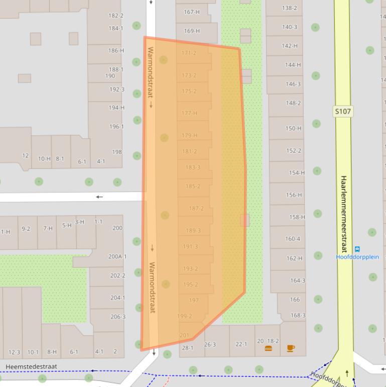 Kaart van postcodegebied 1058KX.