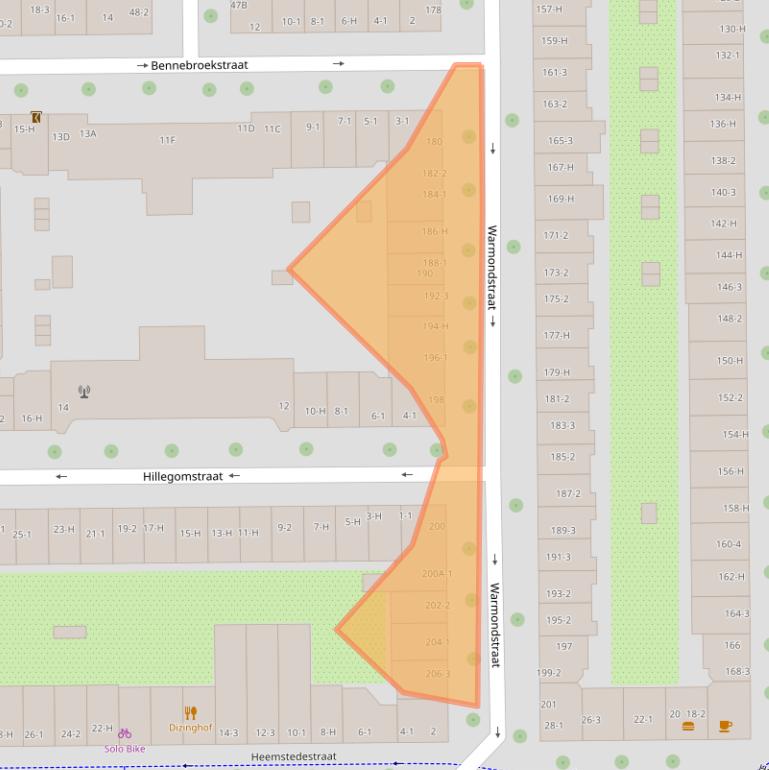 Kaart van postcodegebied 1058LC.