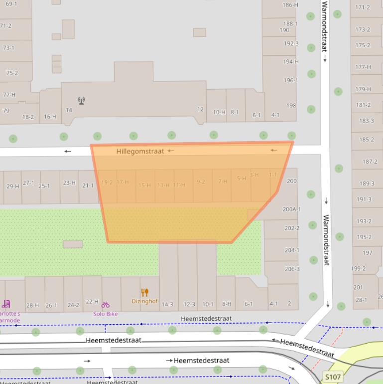 Kaart van postcodegebied 1058LN.