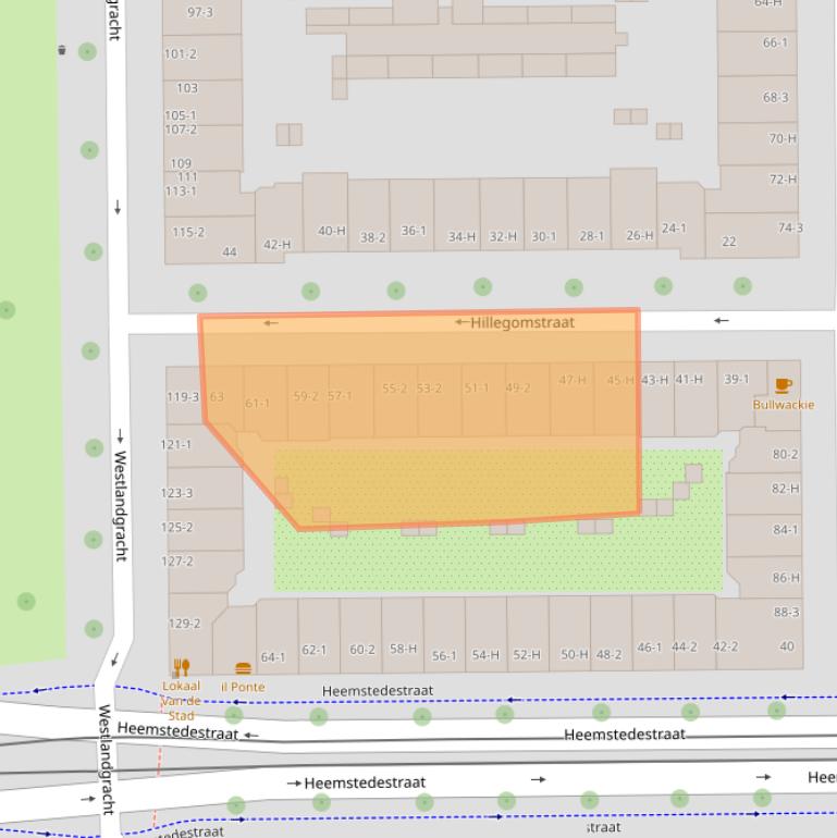 Kaart van postcodegebied 1058LR.